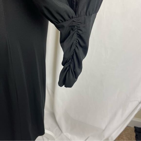 BCBGMaxAzria Black Long Open Sleeve Date Night Dress NWOT Size M - Picture 6 of 12